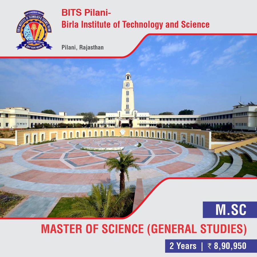Master of Science [M.Sc] (General Studies) at BITS Pilani - Birla Institute of Technology And Science, Rajasthan - Other